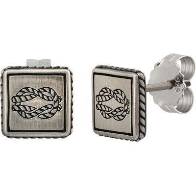 cai Single Ohrstecker 925/-Sterling Silber matt oxodiert Sailor Wappen Tau Silber Einheitsgröße cai Single Ohrstecker 925/-Sterling Silber matt oxodiert Sailor Wappen Tau Silber Einheitsgröße