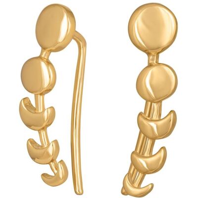 cai Ohrklemmen 925/- Sterling Silber vergoldet Mondzyklus Luna Gold Einheitsgröße cai Ohrklemmen 925/- Sterling Silber vergoldet Mondzyklus Luna Gold Einheitsgröße