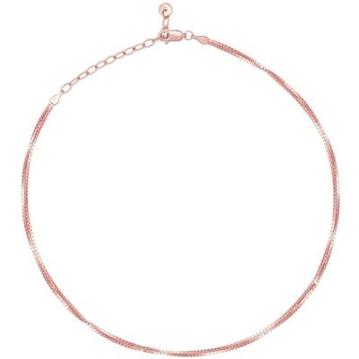 cai Collier Choker 925/- Sterling Silber Venezianer Kette rosé vergoldet zweireihig Roségold Einheitsgröße cai Collier Choker 925/- Sterling Silber Venezianer Kette rosé vergoldet zweireihig Roségold Einheitsgröße