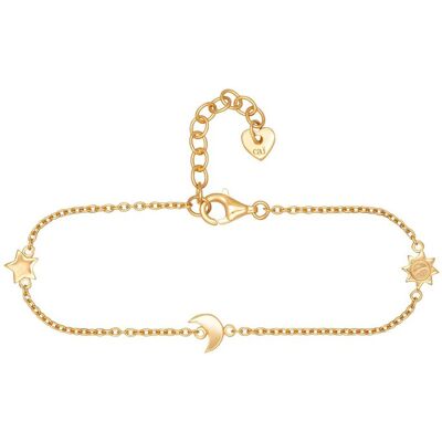 cai Armband 925 Sterling Silber gelb vergoldet Sonne - Mond - Stern Gold Einheitsgröße cai Armband 925 Sterling Silber gelb vergoldet Sonne - Mond - Stern Gold Einheitsgröße