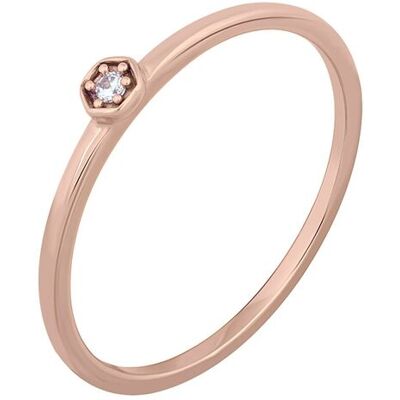 cai Ring 925 Sterling Silber vergoldet rot Hexagon Zirkonia Stacking Roségold D 1/2 cai Ring 925 Sterling Silber vergoldet rot Hexagon Zirkonia Stacking Roségold D 1/2