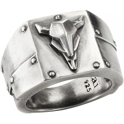 cai Ring Silber 925 oxidiert Stierkopf Silber U cai Ring Silber 925 oxidiert Stierkopf Silber U