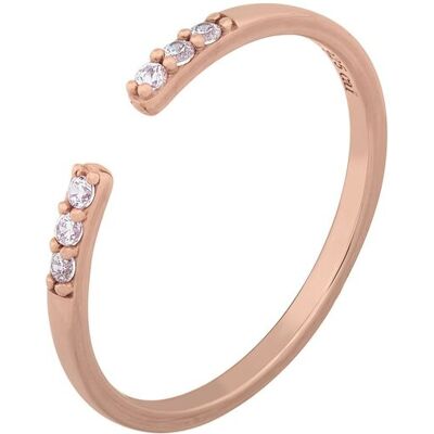 cai Ring 925/- Sterling Silber rosévergoldet offen Zirkonia Stacking Roségold O 1/2 cai Ring 925/- Sterling Silber rosévergoldet offen Zirkonia Stacking Roségold O 1/2