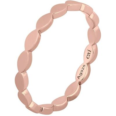 cai Ring 925/- Sterling Silber rosévergoldet mattiert Stacking Roségold Q cai Ring 925/- Sterling Silber rosévergoldet mattiert Stacking Roségold Q
