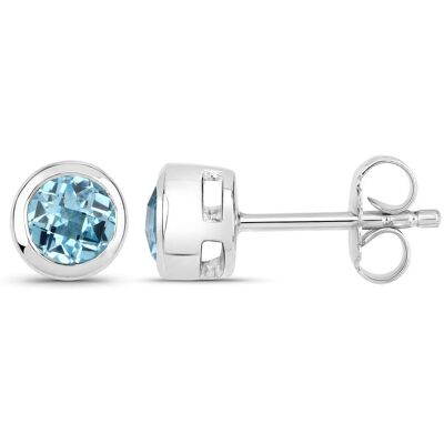 Vira Jewels Ohrstecker 925-Sterling Silber rhodiniert Glänzend Topas blau rund Silber Einheitsgröße Vira Jewels Ohrstecker 925-Sterling Silber rhodiniert Glänzend Topas blau rund Silber Einheitsgröße