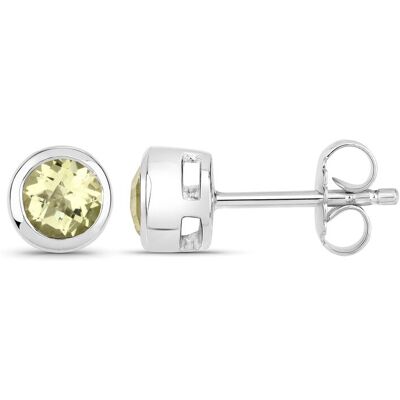 Vira Jewels Ohrstecker 925-Sterling Silber rhodiniert glänzend Lemon Quartz gelb rund Silber Einheitsgröße Vira Jewels Ohrstecker 925-Sterling Silber rhodiniert glänzend Lemon Quartz gelb rund Silber Einheitsgröße