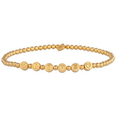 cai Stretch-Armband 925/- Sterling Silber vergoldet LOVE Gold Einheitsgröße cai Stretch-Armband 925/- Sterling Silber vergoldet LOVE Gold Einheitsgröße