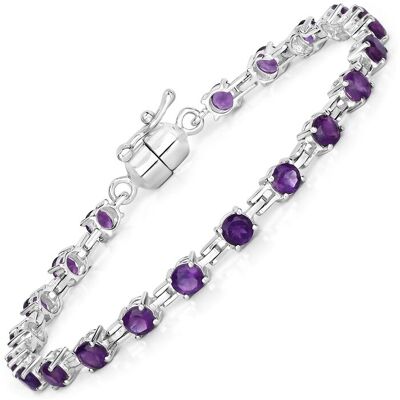 Vira Jewels Armband 925-Sterling Silber rhodiniert Amethyst rund Silber Einheitsgröße Vira Jewels Armband 925-Sterling Silber rhodiniert Amethyst rund Silber Einheitsgröße