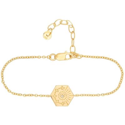 cai Armband 925 Sterling Silber Topas Tattoo Motiv Hexagon Gold Einheitsgröße cai Armband 925 Sterling Silber Topas Tattoo Motiv Hexagon Gold Einheitsgröße