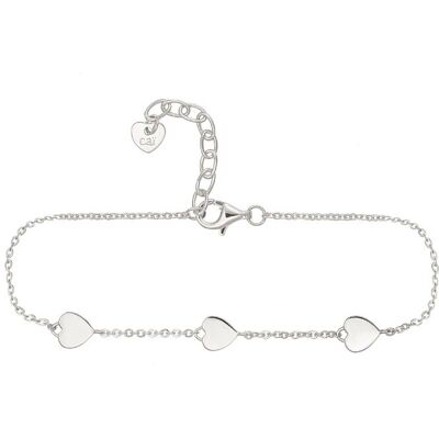 cai Armband 925 Sterling Silber rhodiniert Herz Silber Einheitsgröße cai Armband 925 Sterling Silber rhodiniert Herz Silber Einheitsgröße
