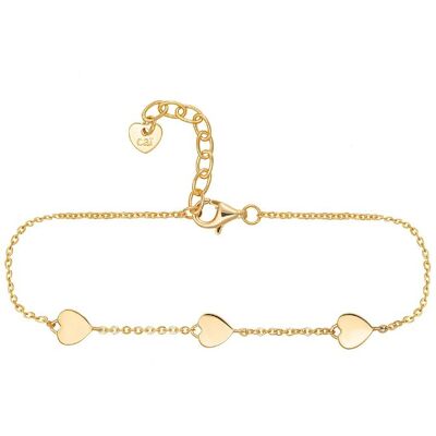 cai Armband 925 Sterling Silber vergoldet Herzen Gold Einheitsgröße cai Armband 925 Sterling Silber vergoldet Herzen Gold Einheitsgröße