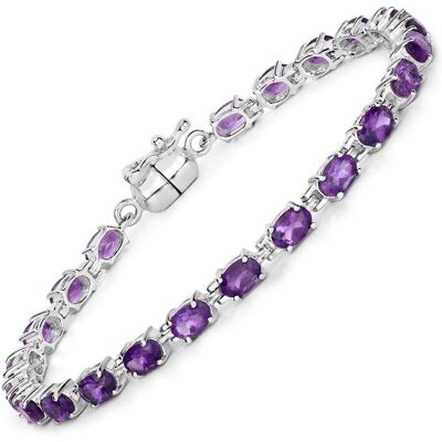 Vira Jewels Armband 925-Sterling Silber rhodiniert Amethyst oval Silber Einheitsgröße Vira Jewels Armband 925-Sterling Silber rhodiniert Amethyst oval Silber Einheitsgröße