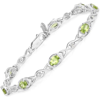 Vira Jewels Armband 925-Sterling Silber rhodiniert Glänzend Peridot grün Silber Einheitsgröße Vira Jewels Armband 925-Sterling Silber rhodiniert Glänzend Peridot grün Silber Einheitsgröße