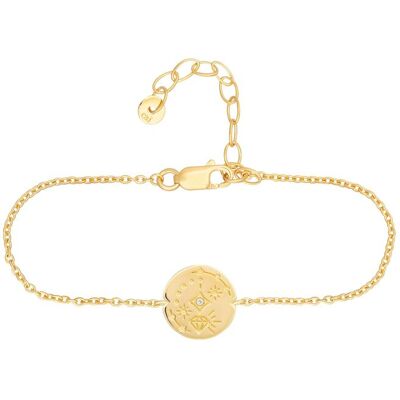 cai Armband 925 Sterling Silber Topas Tattoo Motiv rund Gold Einheitsgröße cai Armband 925 Sterling Silber Topas Tattoo Motiv rund Gold Einheitsgröße