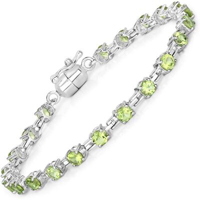 Vira Jewels Armband 925-Sterling Silber rhodiniert Peridot rund Silber Einheitsgröße Vira Jewels Armband 925-Sterling Silber rhodiniert Peridot rund Silber Einheitsgröße