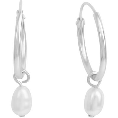 Zeeme Pearls Creolen 925 Silber rhodiniert Perle weiß Silber Einheitsgröße Zeeme Pearls Creolen 925 Silber rhodiniert Perle weiß Silber Einheitsgröße