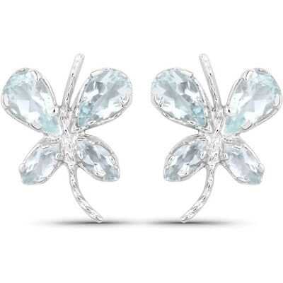 Vira Jewels Ohrringe Silber 925 rhodiniert Schmetterling-Motiv mit echtem Aquamarin Silber Einheitsgröße Vira Jewels Ohrringe Silber 925 rhodiniert Schmetterling-Motiv mit echtem Aquamarin Silber Einheitsgröße