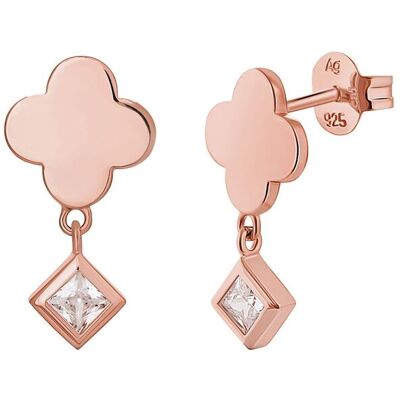 cai Ohrstecker 925 Silber rosé vergoldet Kleeblatt Zirkonia Anhänger Roségold Einheitsgröße cai Ohrstecker 925 Silber rosé vergoldet Kleeblatt Zirkonia Anhänger Roségold Einheitsgröße