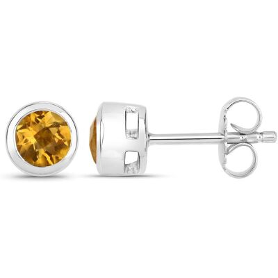 Vira Jewels Ohrstecker 925-Sterling Silber rhodiniert glänzend Citrin orange rund Silber Einheitsgröße Vira Jewels Ohrstecker 925-Sterling Silber rhodiniert glänzend Citrin orange rund Silber Einheitsgröße