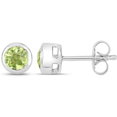 Vira Jewels Ohrstecker 925-Sterling Silber rhodiniert glänzend Peridot grün rund Silber Einheitsgröße Vira Jewels Ohrstecker 925-Sterling Silber rhodiniert glänzend Peridot grün rund Silber Einheitsgröße