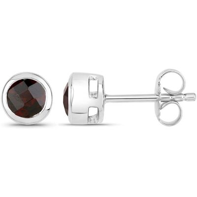 Vira Jewels Ohrstecker 925-Sterling Silber rhodiniert glänzend Granat rot rund Silber Einheitsgröße Vira Jewels Ohrstecker 925-Sterling Silber rhodiniert glänzend Granat rot rund Silber Einheitsgröße