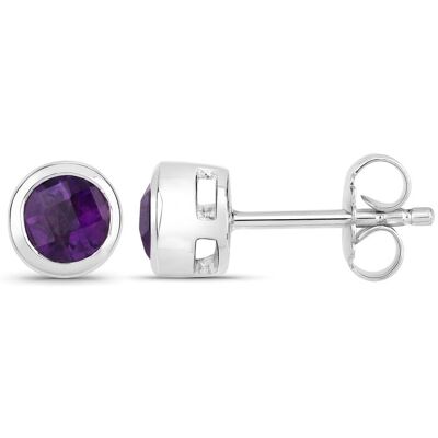 Vira Jewels Ohrstecker 925-Sterling Silber rhodiniert glänzend Amethyst violett rund Silber Einheitsgröße Vira Jewels Ohrstecker 925-Sterling Silber rhodiniert glänzend Amethyst violett rund Silber Einheitsgröße