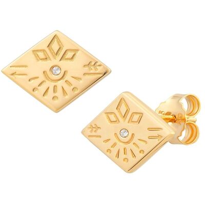 cai Ohrstecker 925 Silber vergoldet Tattoo Motiv Raute Gold Einheitsgröße cai Ohrstecker 925 Silber vergoldet Tattoo Motiv Raute Gold Einheitsgröße