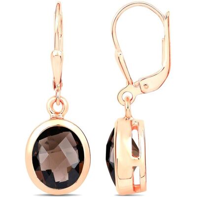 Vira Jewels Ohrhänger 925 Silber rot vergoldet Glanz Rauchquarz dunkelbraun Roségold Einheitsgröße Vira Jewels Ohrhänger 925 Silber rot vergoldet Glanz Rauchquarz dunkelbraun Roségold Einheitsgröße