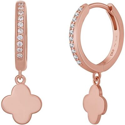 cai Creolen 925 Sterling Silber rosé vergoldet Kleeblatt Zirkonia Roségold Einheitsgröße cai Creolen 925 Sterling Silber rosé vergoldet Kleeblatt Zirkonia Roségold Einheitsgröße