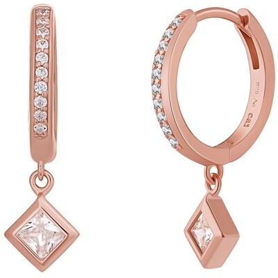 cai Creole 925 Sterling Silber rosé vergoldet Zirkonia Raute Roségold Einheitsgröße cai Creole 925 Sterling Silber rosé vergoldet Zirkonia Raute Roségold Einheitsgröße