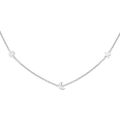 cai Collier 925 Sterling Silber rhodiniert Sonne - Mond - Stern Silber Einheitsgröße cai Collier 925 Sterling Silber rhodiniert Sonne - Mond - Stern Silber Einheitsgröße