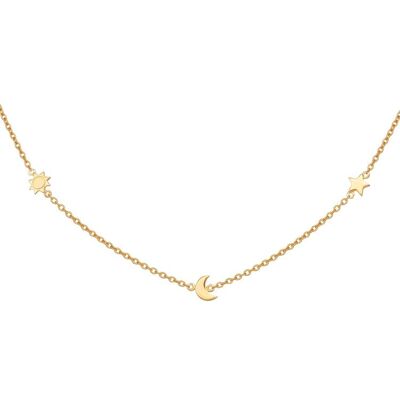 cai Collier 925 Sterling Silber gelb vergoldet Sonne - Mond - Stern Gold Einheitsgröße cai Collier 925 Sterling Silber gelb vergoldet Sonne - Mond - Stern Gold Einheitsgröße