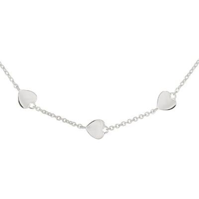 cai Halskette 925 Sterling Silber rhodiniert Herzen Silber Einheitsgröße cai Halskette 925 Sterling Silber rhodiniert Herzen Silber Einheitsgröße