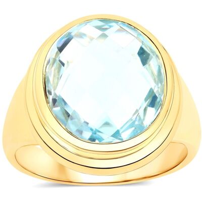 Vira Jewels Ring 925-Sterling Silber vergoldet Glänzend Blautopas beh.Blau Gold NICHT Vira Jewels Ring 925-Sterling Silber vergoldet Glänzend Blautopas beh.Blau Gold NICHT