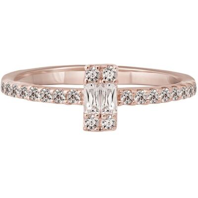 cai Ring 925 Sterling Silber rosé vergoldet mit Zirkonia Roségold Q cai Ring 925 Sterling Silber rosé vergoldet mit Zirkonia Roségold Q