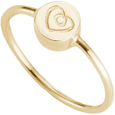 cai Ring 925/- Sterling Silber vergoldet Herz Gold Q cai Ring 925/- Sterling Silber vergoldet Herz Gold Q