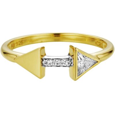 cai Ring 925/- Silber vergoldet Zirkonia Pfeile Gold Q cai Ring 925/- Silber vergoldet Zirkonia Pfeile Gold Q