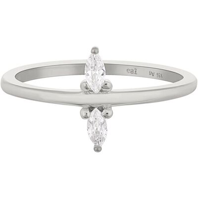 cai Ring 925 Silber rhodiniert mit Zirkonia Silber O 1/2 cai Ring 925 Silber rhodiniert mit Zirkonia Silber O 1/2