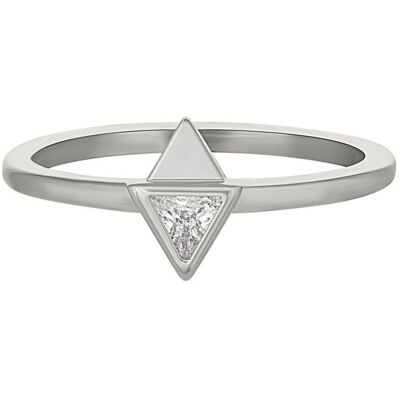 cai Ring 925 Silber rhodiniert mit Zirkonia Dreieck Silber ICH cai Ring 925 Silber rhodiniert mit Zirkonia Dreieck Silber ICH