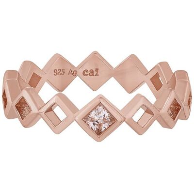 cai Ring 925 Silber rosévergoldet Rauten mit Zirkonia Roségold D 1/2 cai Ring 925 Silber rosévergoldet Rauten mit Zirkonia Roségold D 1/2