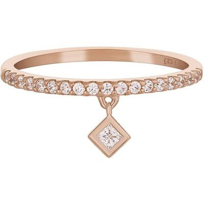 cai Ring 925 Sterling Silber rosé vergoldet Anhänger Raute Zirkonia Roségold ICH cai Ring 925 Sterling Silber rosé vergoldet Anhänger Raute Zirkonia Roségold ICH