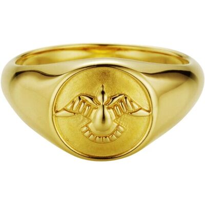cai Ring 925/- Silber vergoldet Taube Siegelring Gold NICHT cai Ring 925/- Silber vergoldet Taube Siegelring Gold NICHT