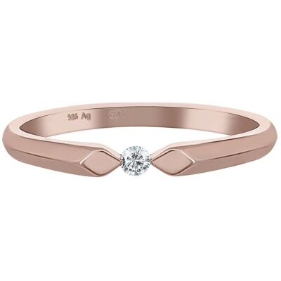cai Ring 925 Silber rosévergoldet mit Zirkonia Roségold Q cai Ring 925 Silber rosévergoldet mit Zirkonia Roségold Q