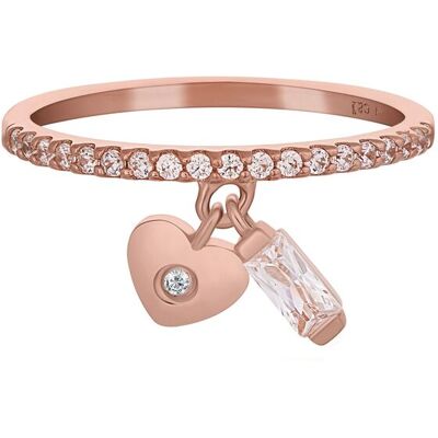 cai Ring 925 Silber rosévergoldet mit Anhängern Herz Zirkonia Roségold NICHT cai Ring 925 Silber rosévergoldet mit Anhängern Herz Zirkonia Roségold NICHT
