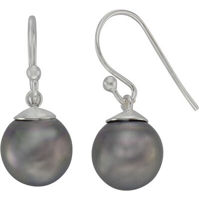 Zeeme Pearls Ohrringe Silber 925 mit 2 grauen Perlen 10mm Grau Einheitsgröße Zeeme Pearls Ohrringe Silber 925 mit 2 grauen Perlen 10mm Grau Einheitsgröße