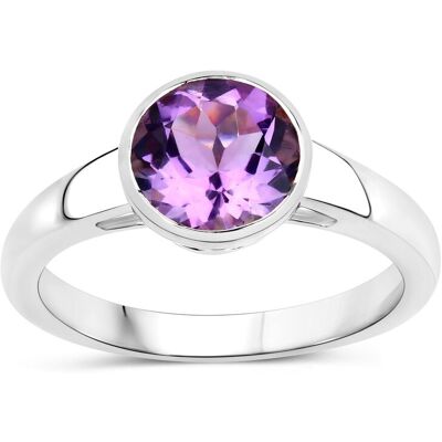 Vira Jewels Ring 925-Sterling Silber rhodiniert Glänzend Amethyst lila Silber R 1/2 Vira Jewels Ring 925-Sterling Silber rhodiniert Glänzend Amethyst lila Silber R 1/2