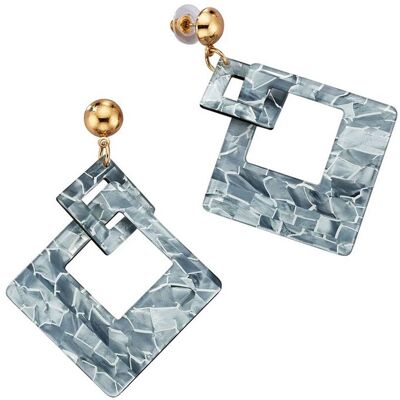 Steuer Modeschmuck Ohrstecker Acryl grau glänzend Grau Einheitsgröße Steuer Modeschmuck Ohrstecker Acryl grau glänzend Grau Einheitsgröße
