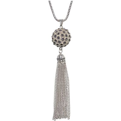 Steuer Modeschmuck Anhänger mit Kette Metall glanz Glasstein lila Silber Einheitsgröße Steuer Modeschmuck Anhänger mit Kette Metall glanz Glasstein lila Silber Einheitsgröße