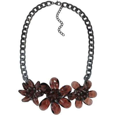 Steuer Modeschmuck Kette Metall schwarz Blume Blüte Glaskristall braun Schwarz Einheitsgröße Steuer Modeschmuck Kette Metall schwarz Blume Blüte Glaskristall braun Schwarz Einheitsgröße
