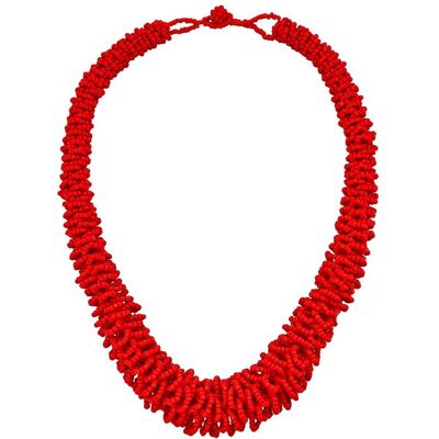 Steuer Modeschmuck Kette Glasperle Rot gerflochten Roségold Einheitsgröße Steuer Modeschmuck Kette Glasperle Rot gerflochten Roségold Einheitsgröße